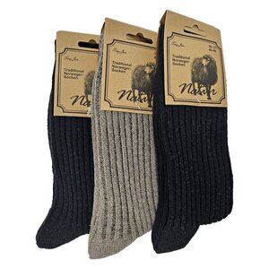 Wool Blend Socks Men 10-13 Norweger Warm Winter Boot Casual Thermal Socks 3-Pack
